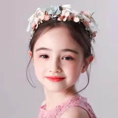 キッズ髪飾りベビー髪飾り  ヘアバンド カチューシャ ドレス 髪飾り 花かんむり 花冠 舞台 ウェディング フラワーレース 子供 フォーマル ヘアアクセサリーピアノ演奏　お誕生日