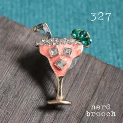 氷がかわいいカクテルブローチ　コサージュ カジュアル 大人 ビジュー 個性的 ユニーク ドリンク NerD