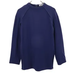 ジルサンダー イタリア製 長袖 カットソー 34 ネイビー系 JIL SANDER バックサイドジップ レディース 【中古】  【230913】