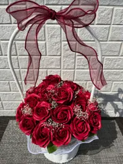 【オーダー受付中】大人気❣️ バラの花籠・バラの花束