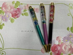 ハーバリウムボールペン 3本セット（替え芯各１本付）