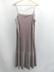 ◇ ⊇ SM2 ベロア切り替え ストレッチ素材 ノースリーブ ロング ワンピース サイズFREE レッド系 レディース E  【1411280044490】