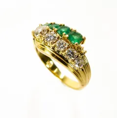 省スペース 洗える おしゃれ 美しい煌き!k18 エメラルド ダイヤ