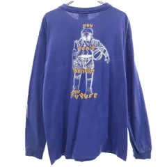 NIKE ナイキ 90s 00s オールド 白タグ バックプリント Future 長袖 Tシャツ XL 青紫 ロンT メンズ 古着