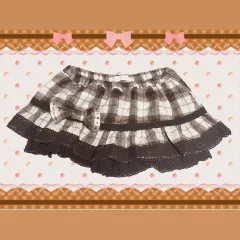 ジェシー) Lizlisa LIZ LISA (リズリサ) 珍しい ラテガロア チェックチョコレート リボン キュロットスカート