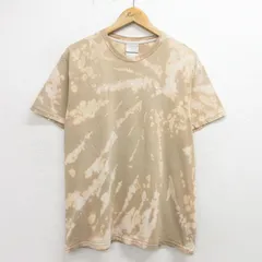 L/古着 ナイキ NIKE 半袖 ビンテージ Tシャツ メンズ 00s ワンポイントロゴ コットン クルーネック ベージュ他 カーキ ブリーチ加工 24apr1