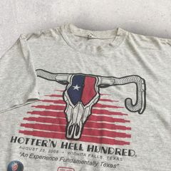 US古着 anvil アンビル HOTTER'N HELL HUNDRED 自転車 レース Tシャツ L グレー