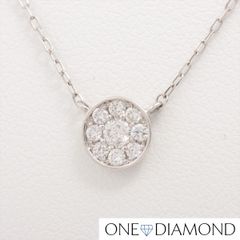 ダイヤ ネックレス プラチナ 天然ダイヤモンド Pt900×Pt850 1.7g 0.20ct ラウンド ブリリアントカット