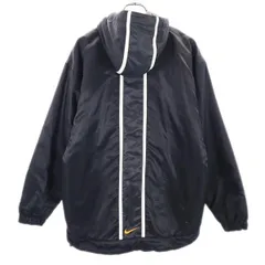 ナイキ 90s 00s  白タグ オールド ハーフジップ ナイロンジャケット M ブラック系 NIKE ロゴ 刺繍 レディース 古着 【231115】