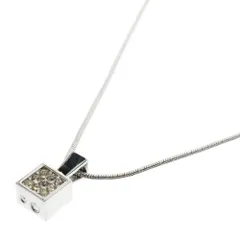 SWAROVSKI (スワロフスキー) パフュームボトル スクエア ラインストーン パヴェクリスタル チェーンネックレス シルバー