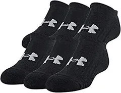 Under Armour Training Cotton No Show Socks 6-Pair Black 2 Shoe Size: Youth 13.5K-4Y