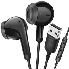 新品 USB イヤホン 有線 PC パソコン用 イヤホン マイク付き ヘッドセットUSB 通話可能 音量調整可能 2.3M長 インナーイヤー型 テレワーク Web会議 ZOOM 在宅勤務 ゲーミング用 イヤフォン 対応デスクトップ/ノートパソコン/HP/Ｄel