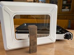 焼き上手さんα専用グリップ　横式　シナ積層合板　エボニー　ハンドメイド