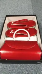 厚底 草履バックセット⑧ 赤