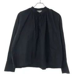 SACRA サクラ 23SS HIGH COUNT BROAD TOP クロップドワイドブラウス ブラック 38 123117071のサムネイル