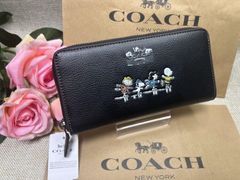 COACH 財布 コーチ 長財布 アコーディオン ラウンドジップ レザー