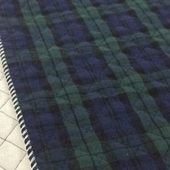 約105×25cm　キルティング生地  タータンチェック キルト 502-681-1ネイビー／グリーン 　生地 布地  布 ハンドメイド