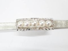【京松】リサイクル着物 和装小物 帯締め 三分紐 帯留めセット 佐賀錦 パール 帯締 sok7w07-92