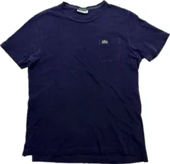 LACOSTE ☆ 日本製 ポケット Tシャツ 半袖 ポロシャツ生地 5 風合い◎ ネイビー 春夏 大人カジュアル アメカジ 人気 定番 ラコステ■F247のサムネイル