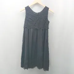 ◇ MERCURYDUO レース 花柄 バックファスナー 膝丈 ワンピース サイズF ブラック レディース E  【1310130048858】