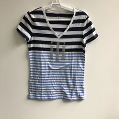 【TOMMY HILFIGER】トミーヒルフィガー　白　紺　ブルー　ホワイト　ネイビー　コットン　半袖シャツ　Tシャツ　ボーダー　トップス　