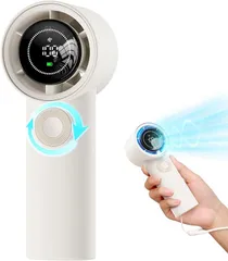 AOIMIRAI 互換品ハンディファン 強力 手持ち扇風機 15000RPM強風＆25段階風量調節 携帯扇風機 ハンディ扇風機 充電式USB扇風機 最長30時間連続使用 5000mAh大容量バッテリー内蔵 ミニファン(ホワイト)