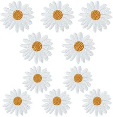 【数量限定】可愛い装飾パッチ ワッペン ワッペン DIY服補修 アップリケ 入学マーク 花 約4.5cm アイロン (デイジーフラワー10枚) TIANYING