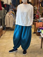 ワイドパンツ アラジンパンツ レディース コットン 変形 サイドポケット アジアン エスニック ゆったり ネパール