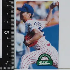 96年カルビー東京スナック プロ野球カードNo.96 レアブロック【高津 臣吾 投手 ヤクルト スワローズ】平成8年 1996年 当時物Calbeeおまけ