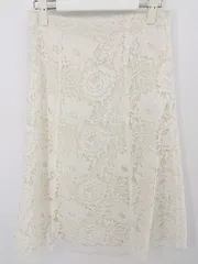 ◇ MERCURYDUO マーキュリーデュオ フラワーレース 膝下丈 台形 スカート サイズM オフホワイト レディース P  【中古】 【1209060004280】