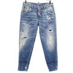 DSQUARED2 ディースクエアード イタリア製 ダメージ加工 ロングパンツ 36 ジーンズ メンズ 古着