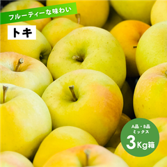 フルーティーな香りと沢山の果汁 9月収穫 幻のリンゴ 「トキ3キロ箱A品B品」長野県産 安曇野 信州産 幻