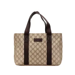 グッチ GGスプリーム 141976 ベージュ ブラウン PVC レザー レディース GUCCI【240-03997】