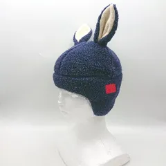 ◇ ⊇Φ AIGLE エーグル うさ耳 キッズ ボア帽子 ネイビー サイズ表記なし 女の子 男の子 E  【1410290047781】のサムネイル