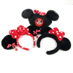 東京ディズニーリゾート ミニー イヤーキャップ 帽子 カチューシャ 3点セット グッズ まとめて レディース Disney 【中古】