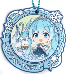 【中古】キーホルダー 雪ミク/2019 雪ミクオールスターズ ラバーチャーム きゅんキャラいらすとれーしょんず 「一番くじ 雪ミク ～SNOW MIKU～ Second Season」 K賞