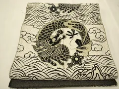 平和屋着物●アンティーク　大正ロマン　八寸名古屋帯　雲龍　金糸　正絹　逸品　CAAT8298hy