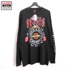 ローリングストーンズ XL ハーレー ロンT 90s オフィシャル ブラック 90年代 90s アメリカ製 ローリングストーンズ 長袖 ミュージック
