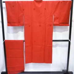 正絹 道行コート 壽光織 輪奈ビロード レッドオレンジ⭐︎