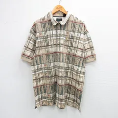 XL/古着 グレッグノーマン 半袖 ポロ シャツ メンズ エンジェルパーク ラスベガス 総柄 鹿の子 大きいサイズ コットン ベージュ他 カーキ sのサムネイル