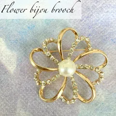 即日発送 卒業式 入学式 フラワービジューパール ブローチ ストーン コサージュ