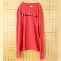 00s USA champion チャンピオン ロゴ刺繍長袖Tシャツ レッド メンズL ロンT アメリカ古着　092425aw67