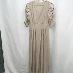 ◇ ⊂ ブランド不明 大人女子 五分袖 ロング丈 ワンピース サイズ表記なし ブラウン系 レディース E  【1505220011991】