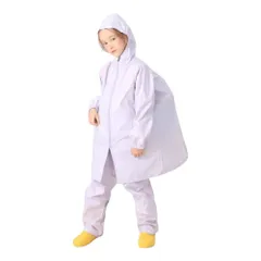 ☆ ラベンダー ☆ 130cm ☆ レインコート レインコート キッズ フード付き レインポンチョ レインパンツ ポンチョ パンツ 雨合羽 かっぱ 合羽 カッパ レインウェア 雨具 前開き 男の子 女の子 子供 子ども こども 女子 男子 ユニセックス