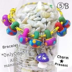 ⑤B・19.5㎝ 新品★ボルダリング★ブレスレット／SANGA★キノコ