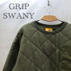 GRIP SWANNY グリップスワニー GEAR POCKET QUILT CREW グリップスワニー キルティング トレーナー XL カーキ グリーン メンズ