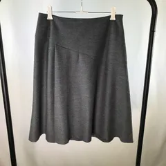 Aライン 膝丈スカート《Reflect》チャコールグレー　ダークグレー　無地（90100129)