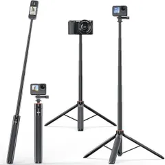 [新品※未使用] VRIG 三脚 アクションカメラ 140CM 見えない自撮り棒 Insta360 カメラ三脚 セルカ棒 軽量 コンパクト 6段伸縮 VLOGアクセサリー Insta 360 X5/X4/X3/AcePro/AcePro2/GoPro13/のサムネイル