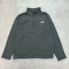 THE NORTH FACE　ザノースフェイス　ベターセーター　ハーフジップ　もこもこ　裏ボア　あたたか　フリース　ニット　アウトドア　機能服　インナー　トップス　長袖　ニットフリース　古着　グレー　L