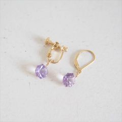 Ouca（ウーサ）イヤリング / 14KGF*天然石アメジストイヤリング（ピアスでのお届けも可）